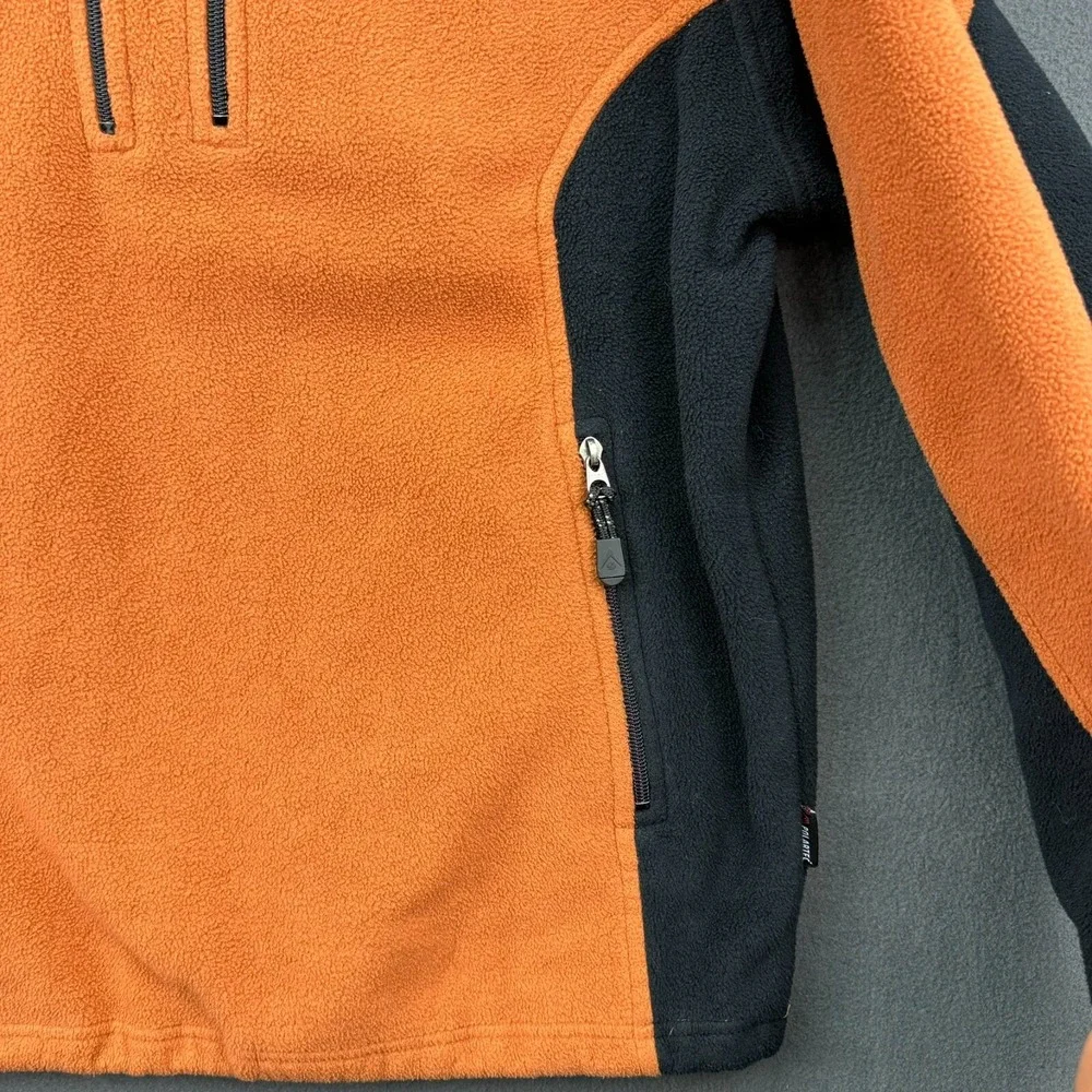 Sherpa Jacket Mens XL Orange & Black Adventure Gear Fleece Long‎ Sleeve Polartec